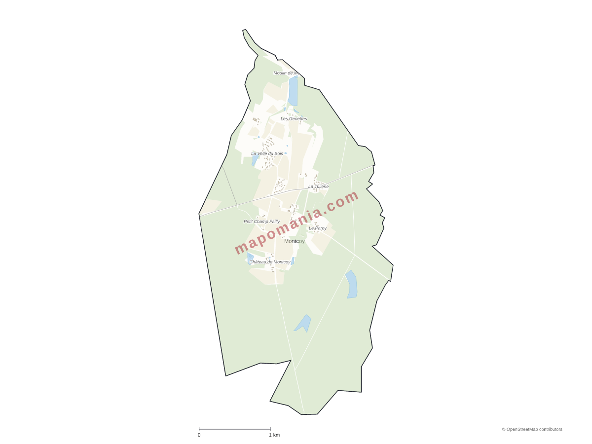 Carte de Montcoy à personnaliser