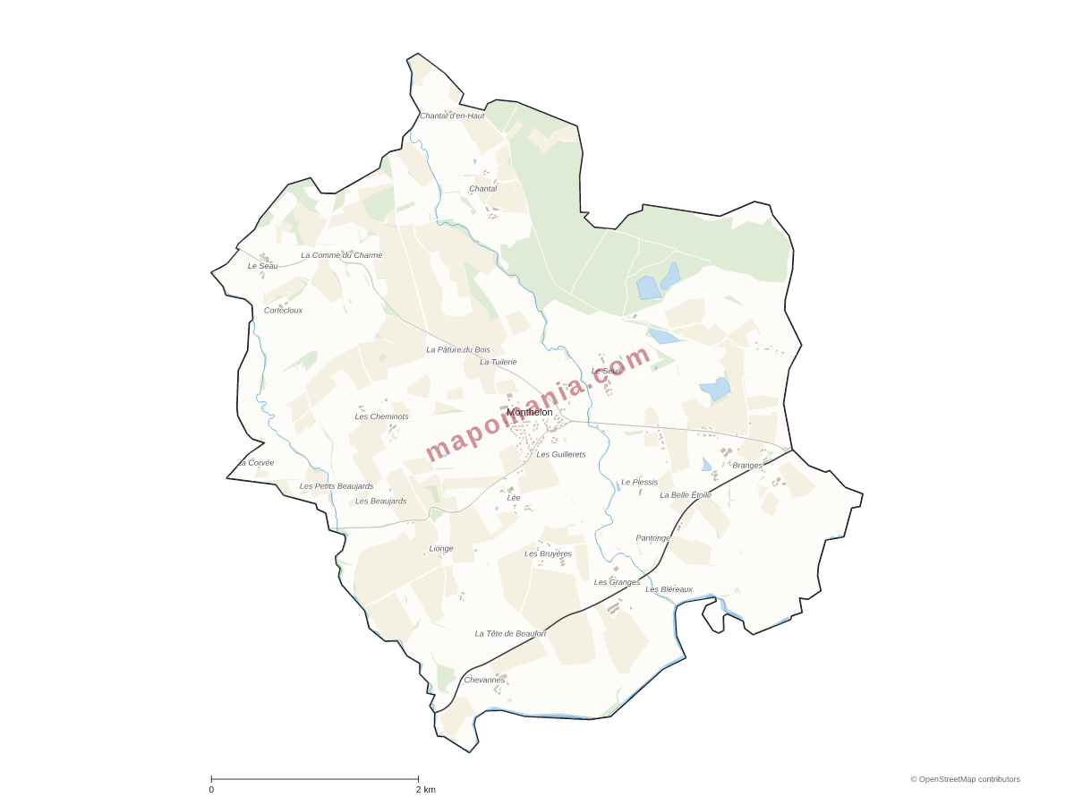Carte de Monthelon à personnaliser