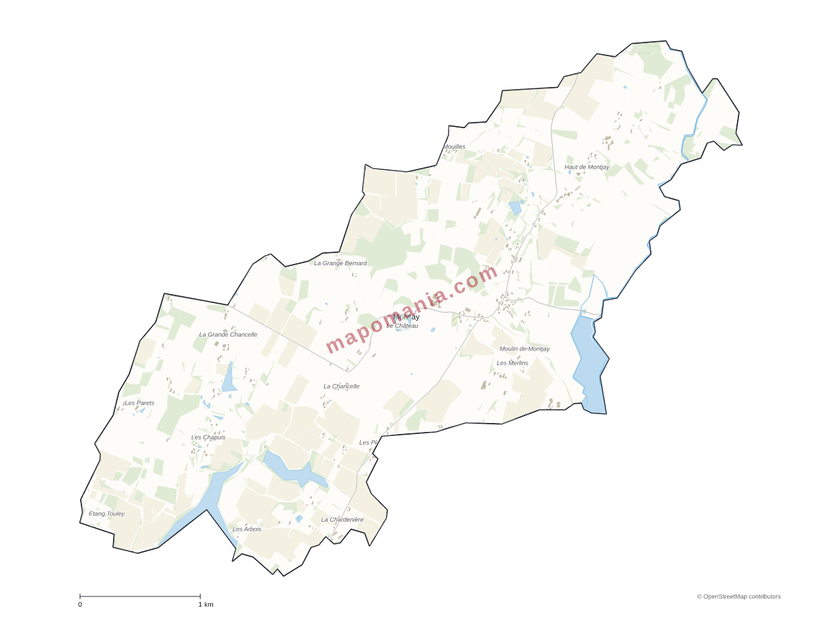 Carte de Montjay à personnaliser