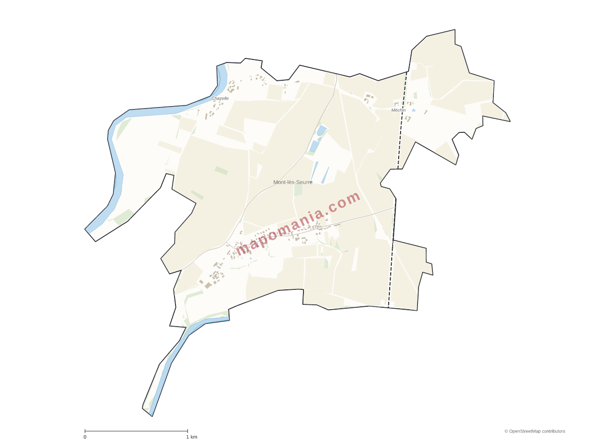 Carte de Mont-lès-Seurre à personnaliser