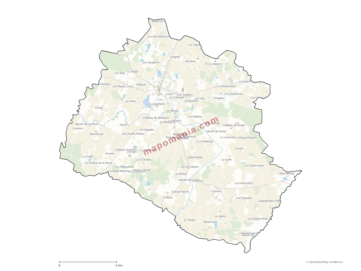 Carte de Montpont-en-Bresse à personnaliser