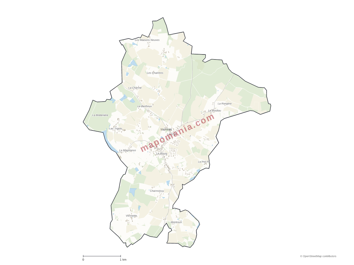 Carte de Montret à personnaliser