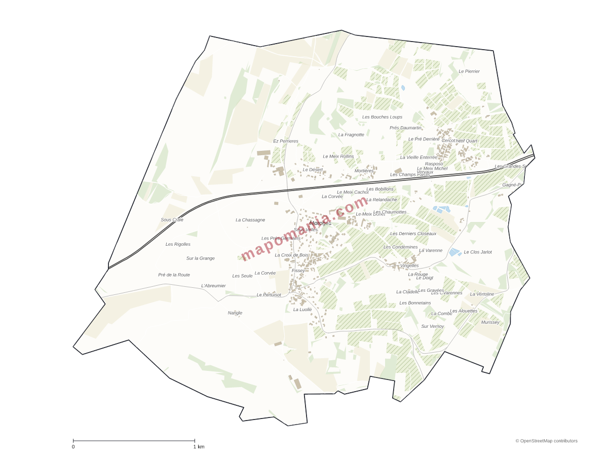 Carte de Moroges à personnaliser