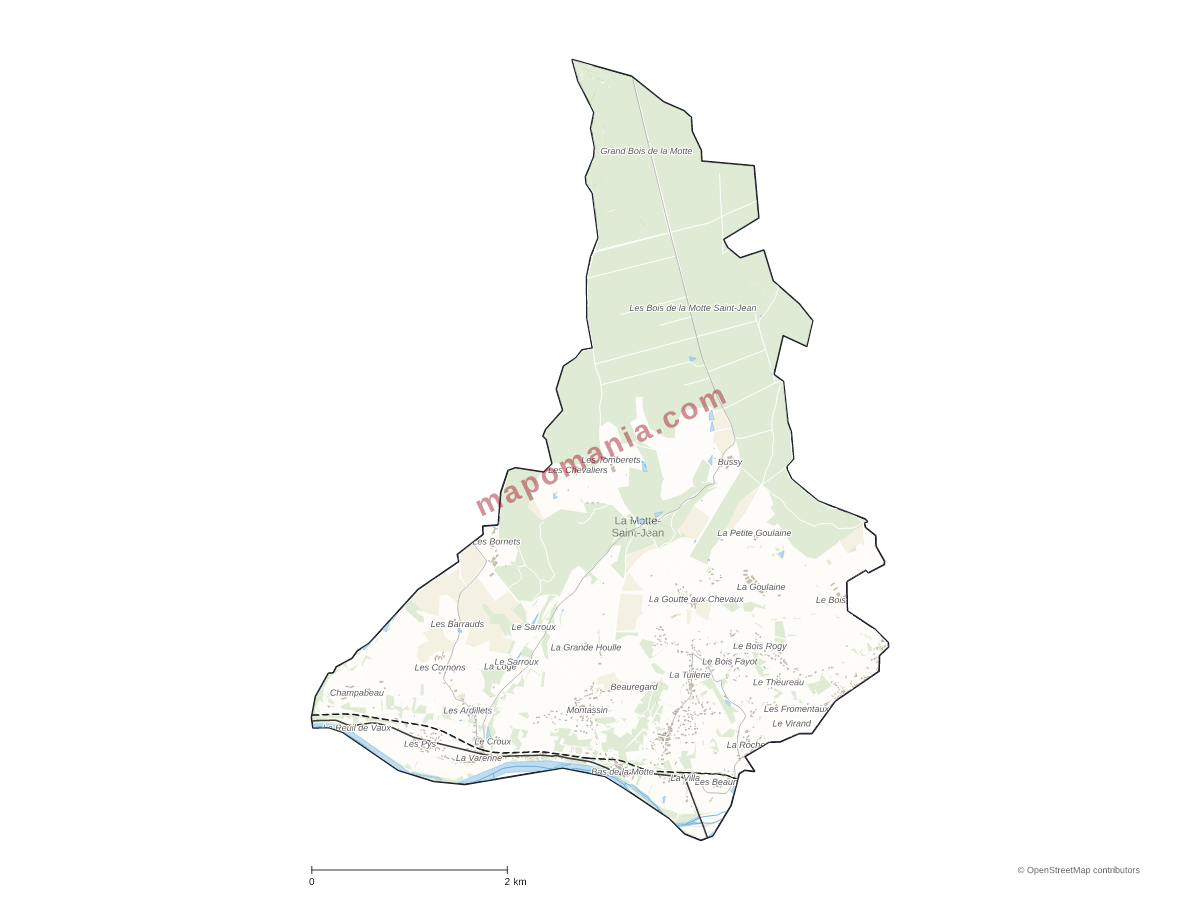 Carte de La Motte-Saint-Jean à personnaliser