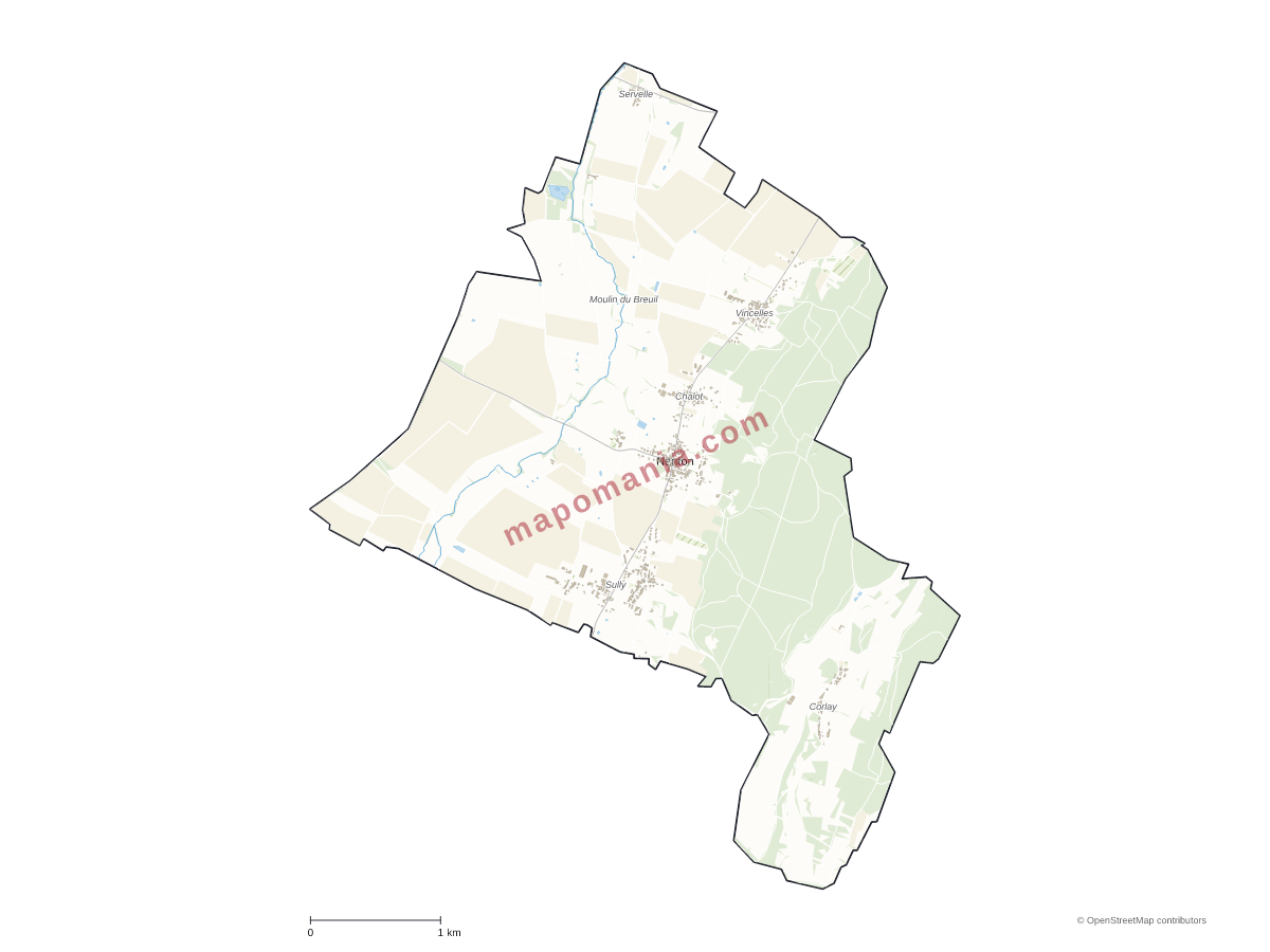 Carte de Nanton à personnaliser