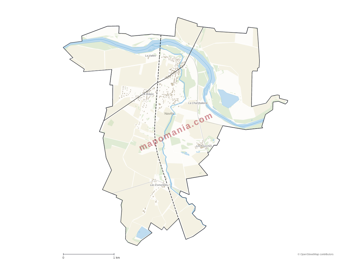 Carte de Navilly à personnaliser