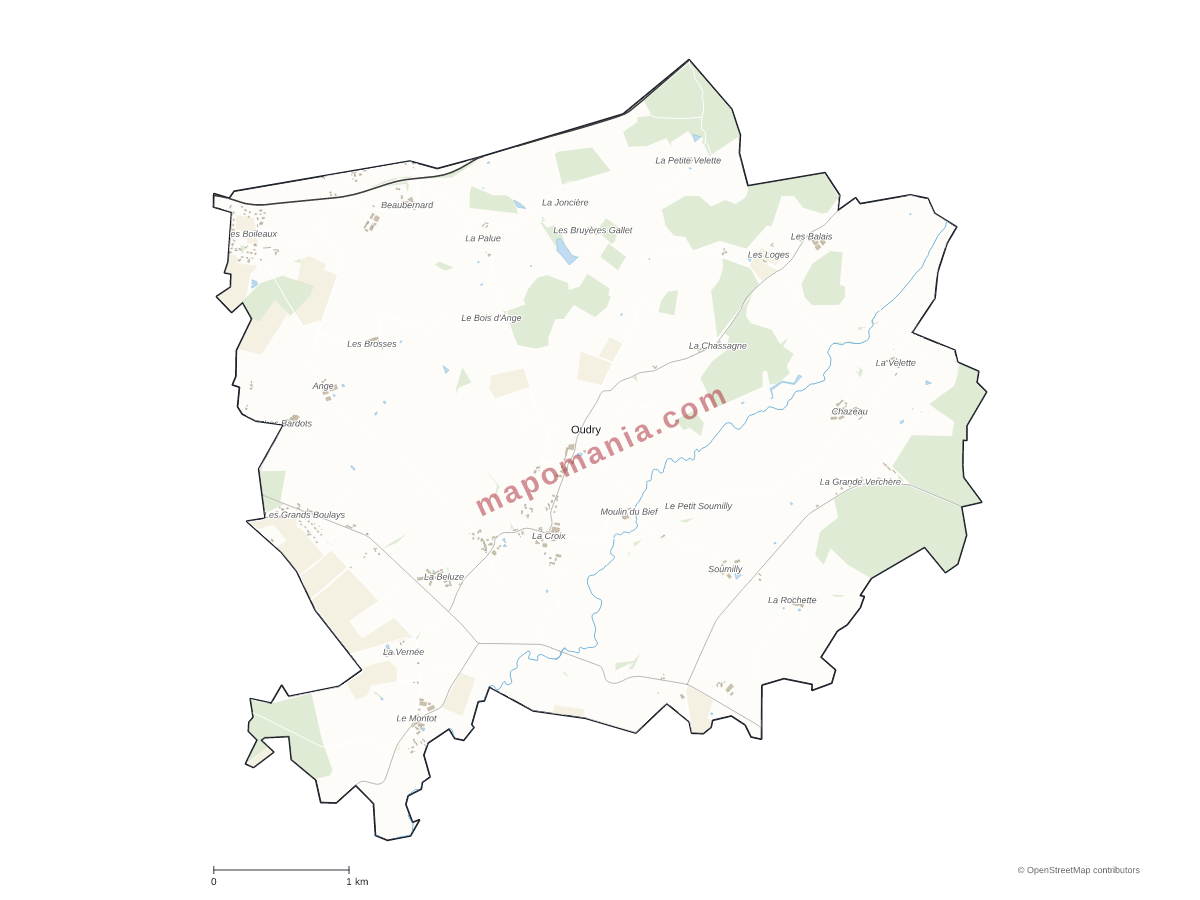 Carte de Oudry à personnaliser