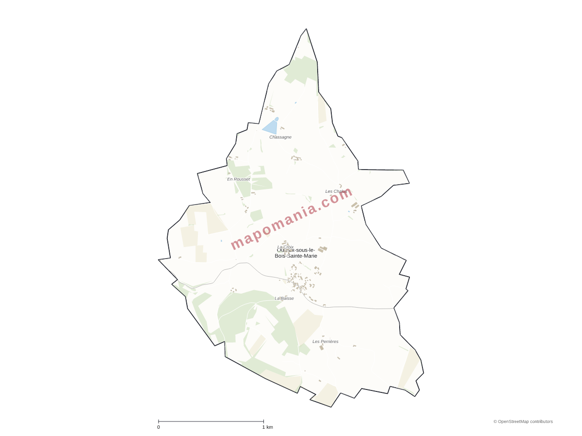 Carte de Ouroux-sous-le-Bois-Sainte-Marie à personnaliser