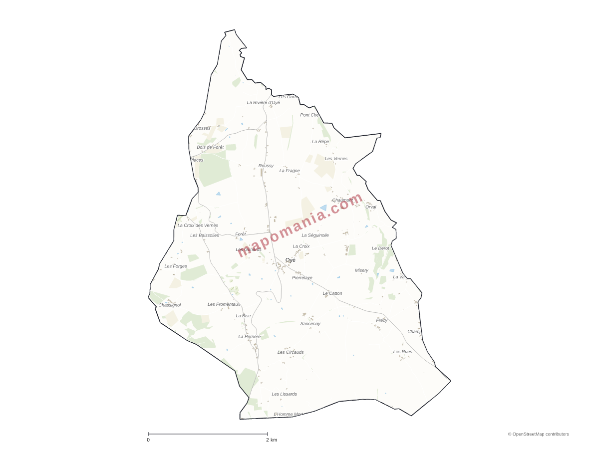 Carte de Oyé à personnaliser