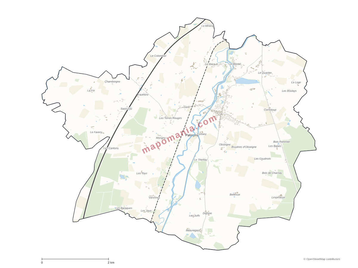 Carte de Palinges à personnaliser