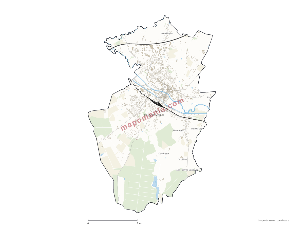 Carte de Paray-le-Monial à personnaliser
