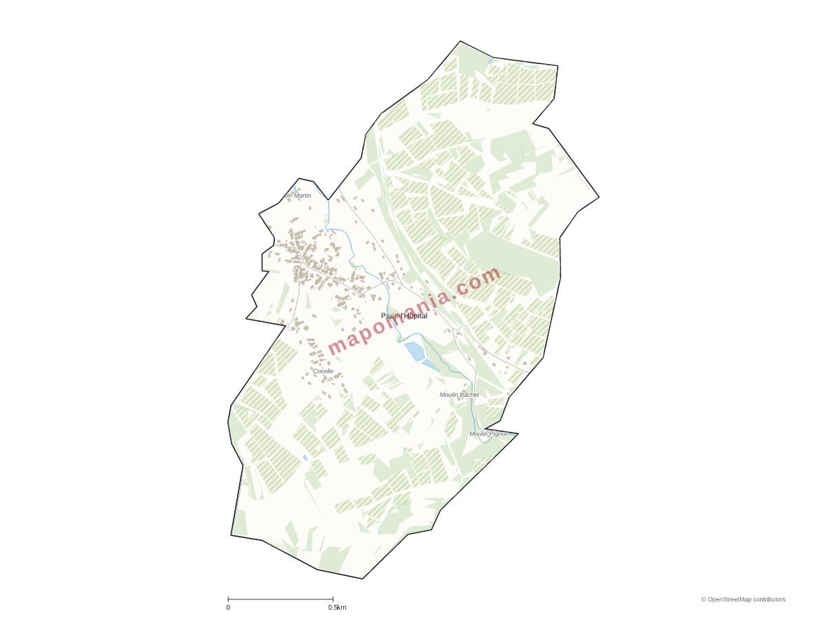 Carte de Paris-l'Hôpital à personnaliser