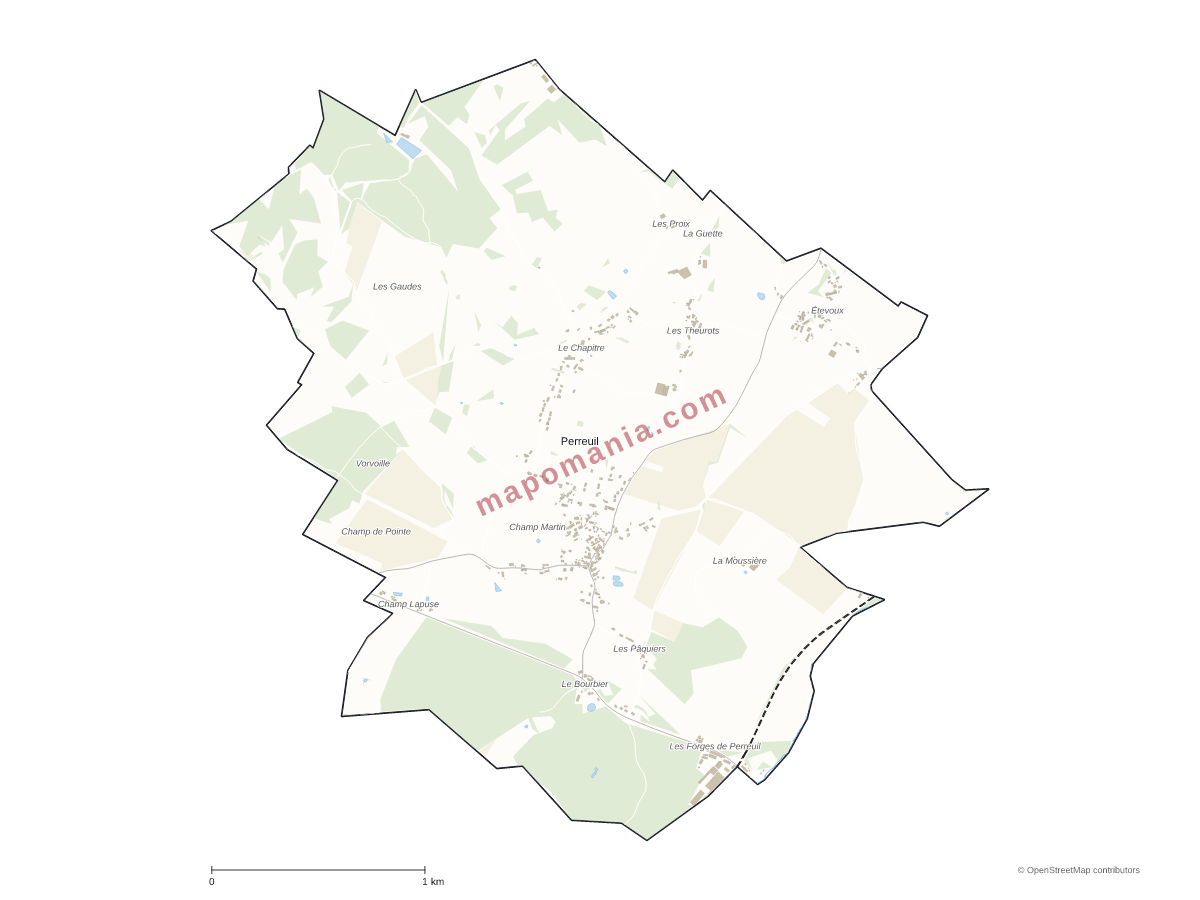 Carte de Perreuil à personnaliser