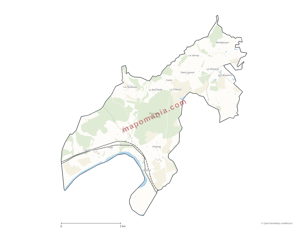 Carte de Perrigny-sur-Loire à personnaliser