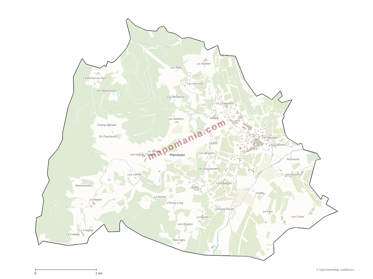 Carte de Pierreclos à personnaliser