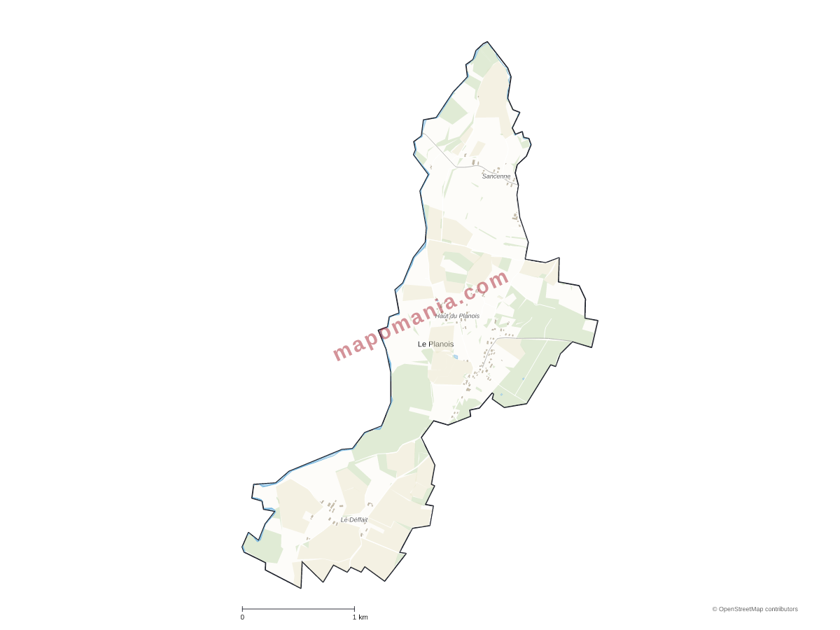 Carte de Le Planois à personnaliser