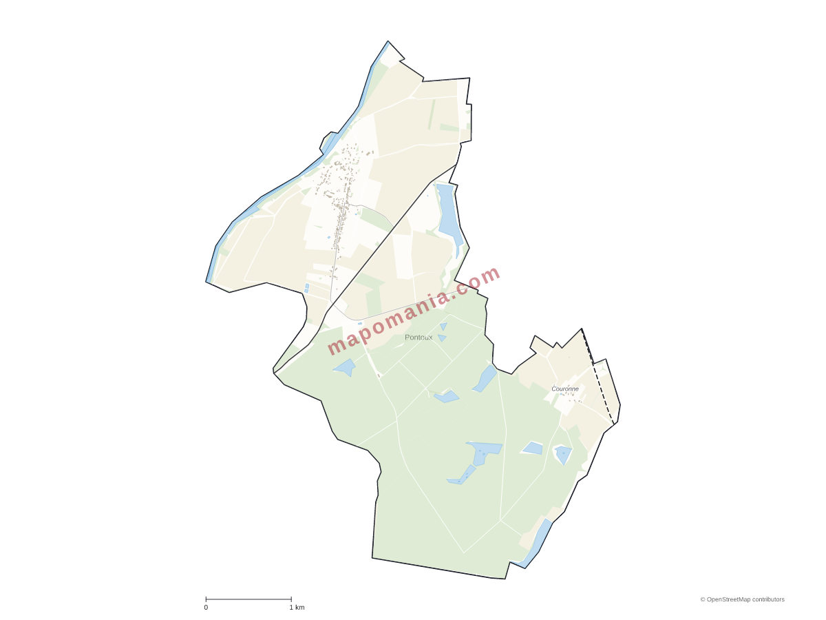Carte de Pontoux à personnaliser