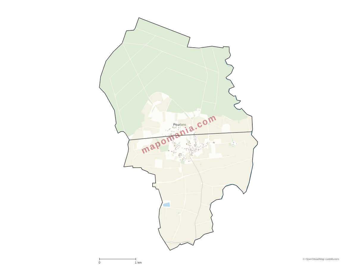 Carte de Pourlans à personnaliser