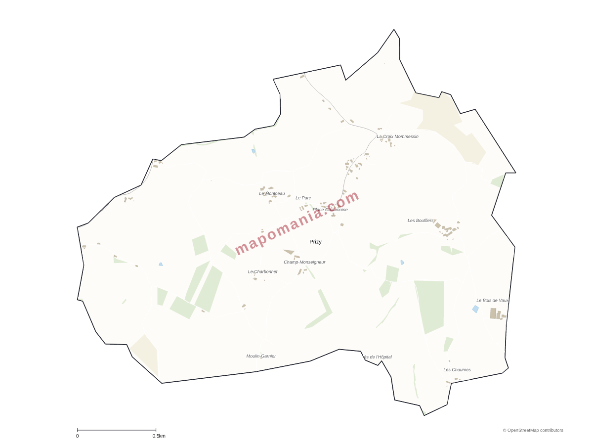 Carte de Prizy à personnaliser