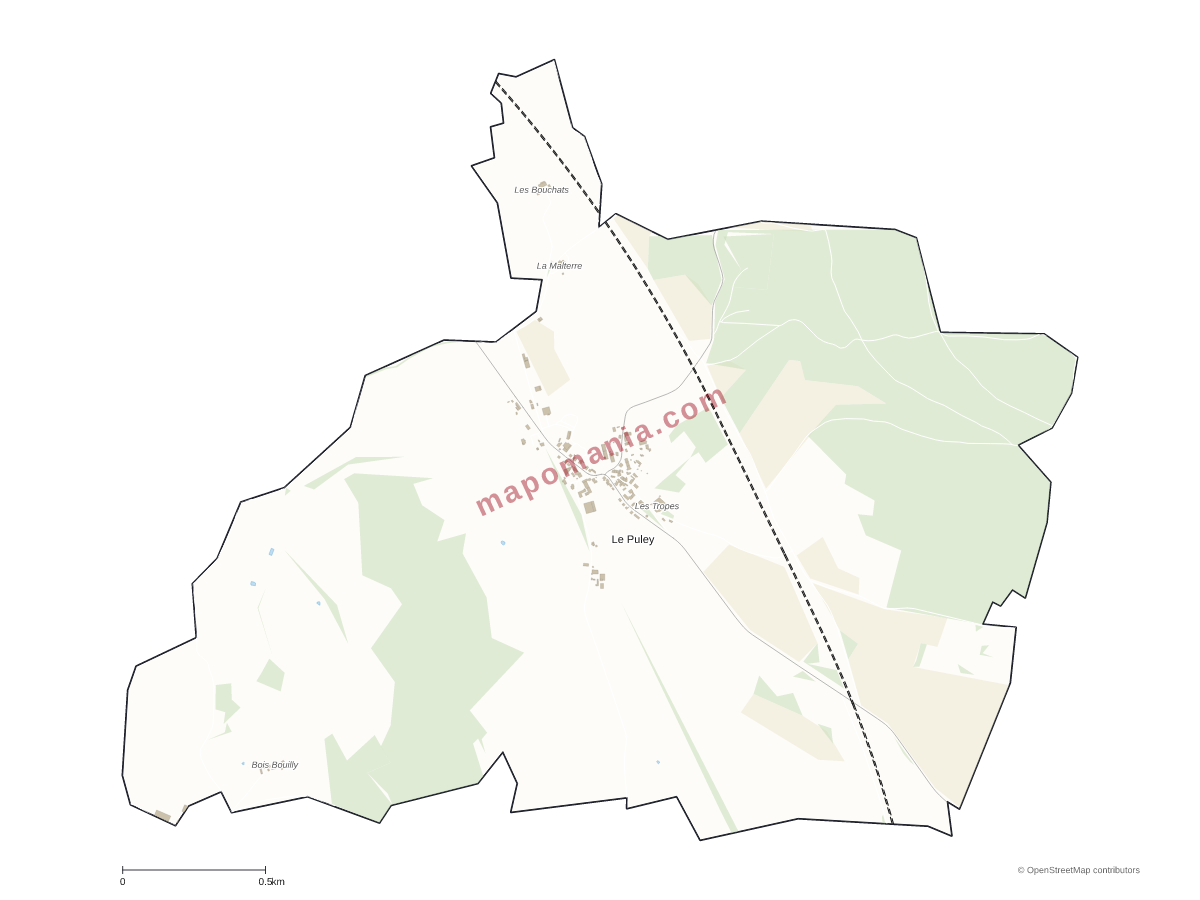 Carte de Le Puley à personnaliser
