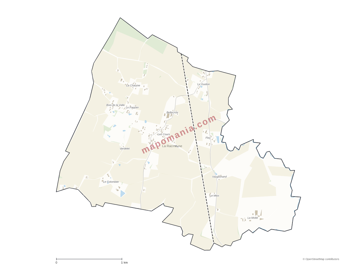 Carte de La Racineuse à personnaliser