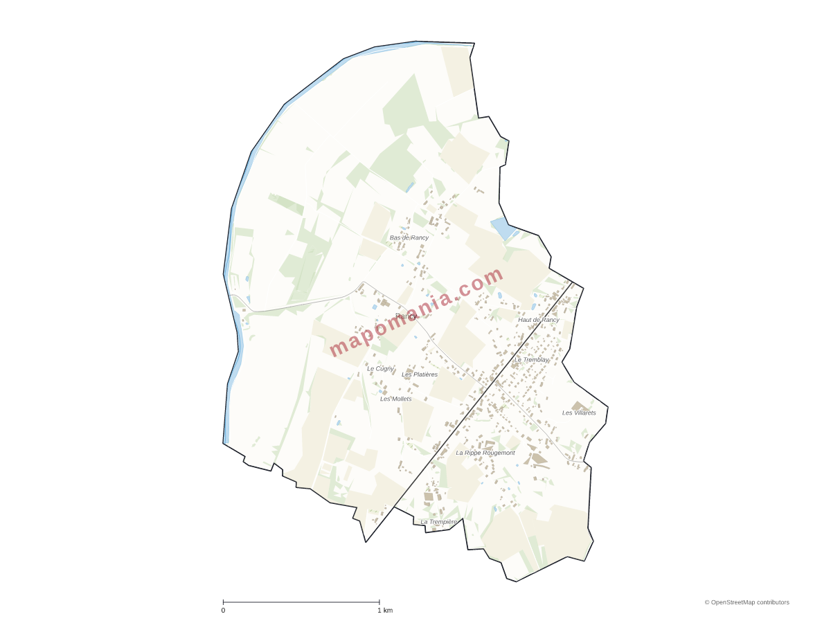 Carte de Rancy à personnaliser