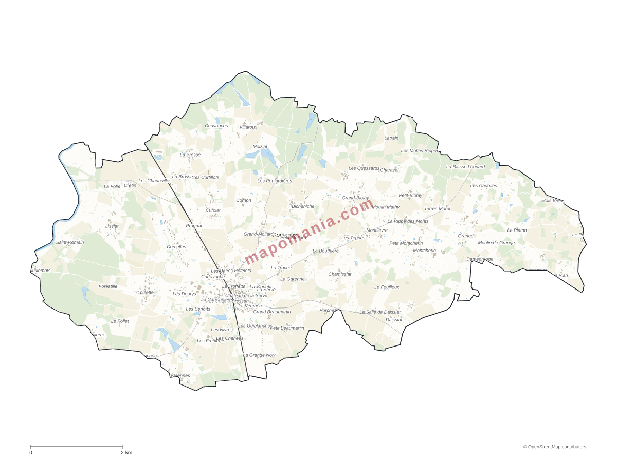 Carte de Romenay à personnaliser