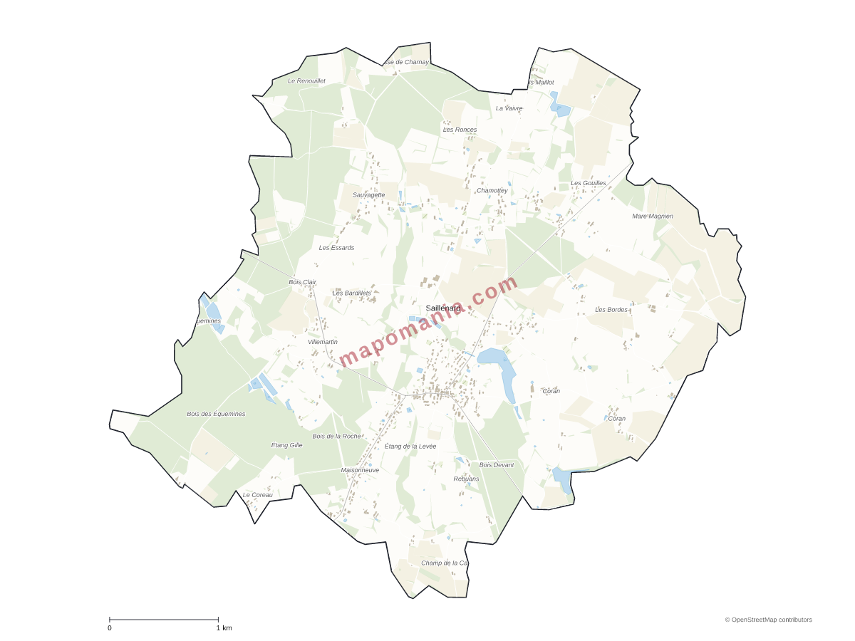 Carte de Saillenard à personnaliser