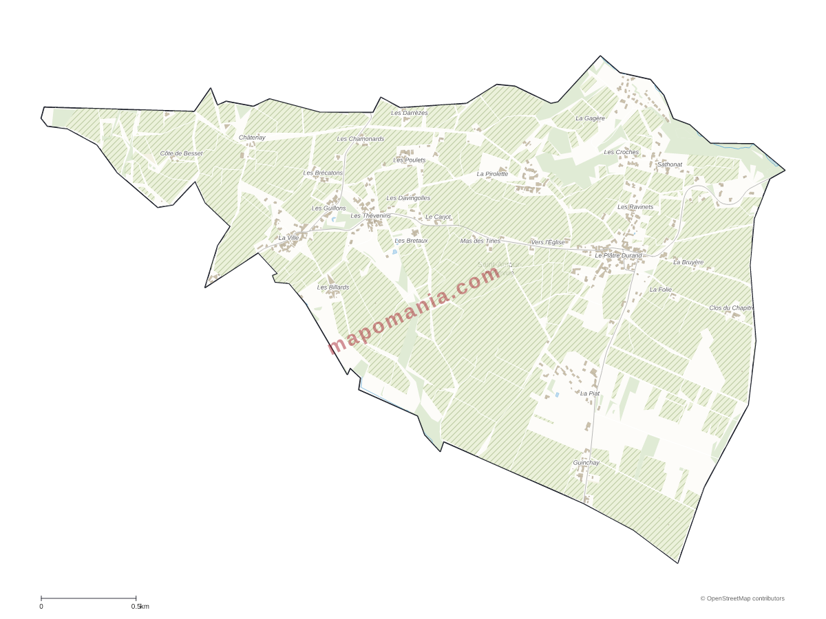 Carte de Saint-Amour-Bellevue à personnaliser