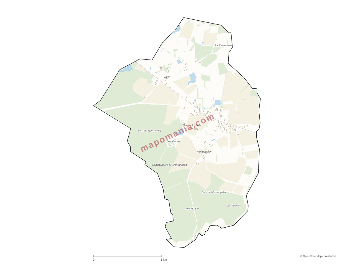 Carte de Saint-André-en-Bresse à personnaliser