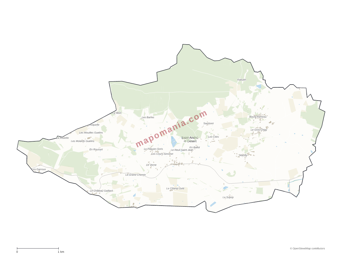 Carte de Saint-André-le-Désert à personnaliser