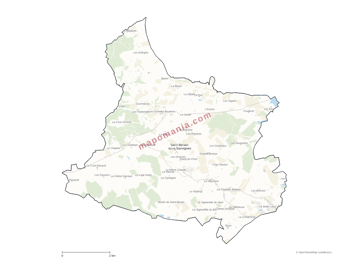 Carte de Saint-Berain-sous-Sanvignes à personnaliser