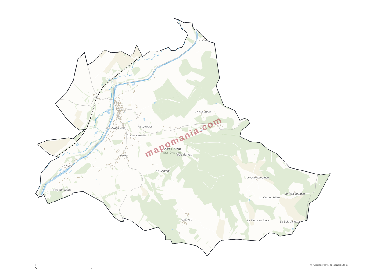 Carte de Saint-Bérain-sur-Dheune à personnaliser