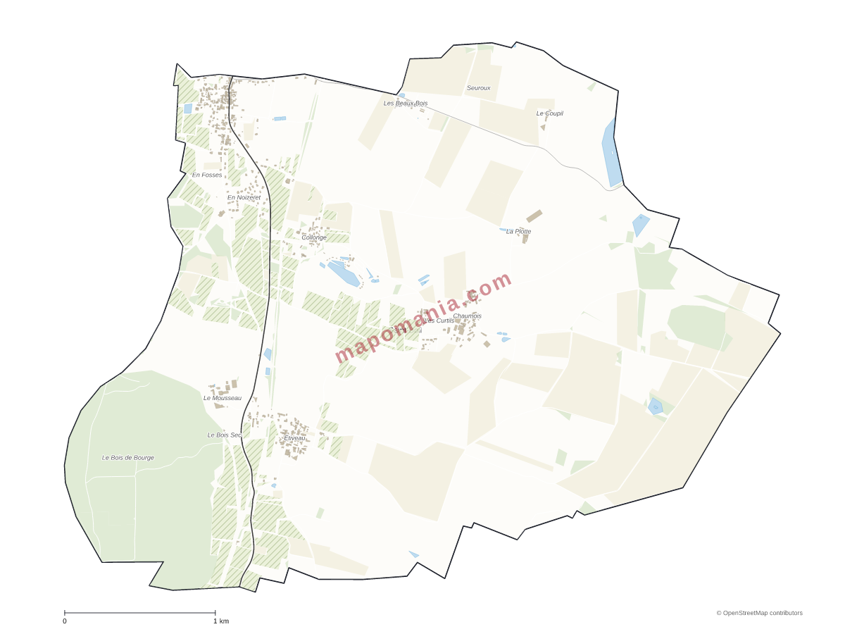 Carte de Saint-Boil à personnaliser