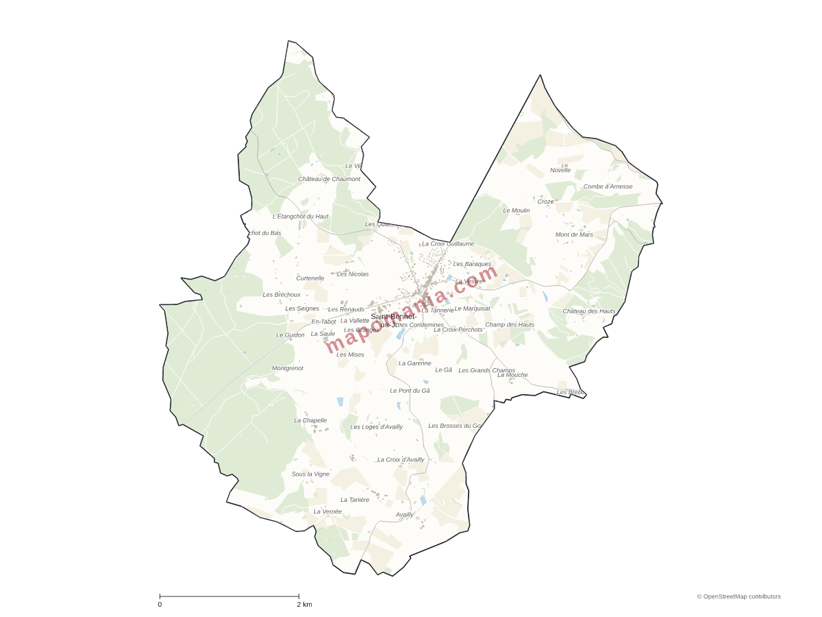 Carte de Saint-Bonnet-de-Joux à personnaliser