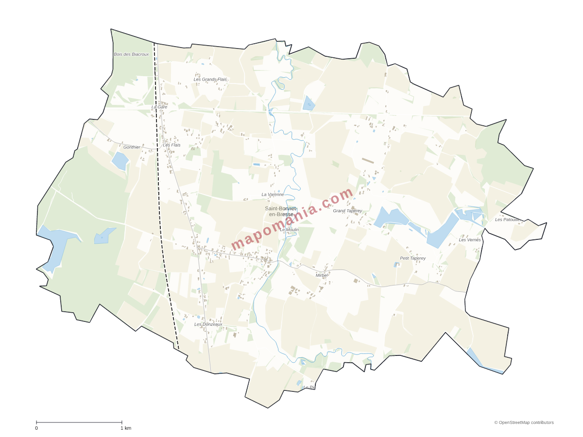 Carte de Saint-Bonnet-en-Bresse à personnaliser