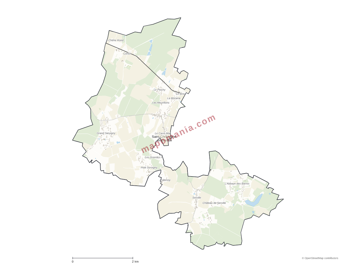Carte de Saint-Christophe-en-Bresse à personnaliser