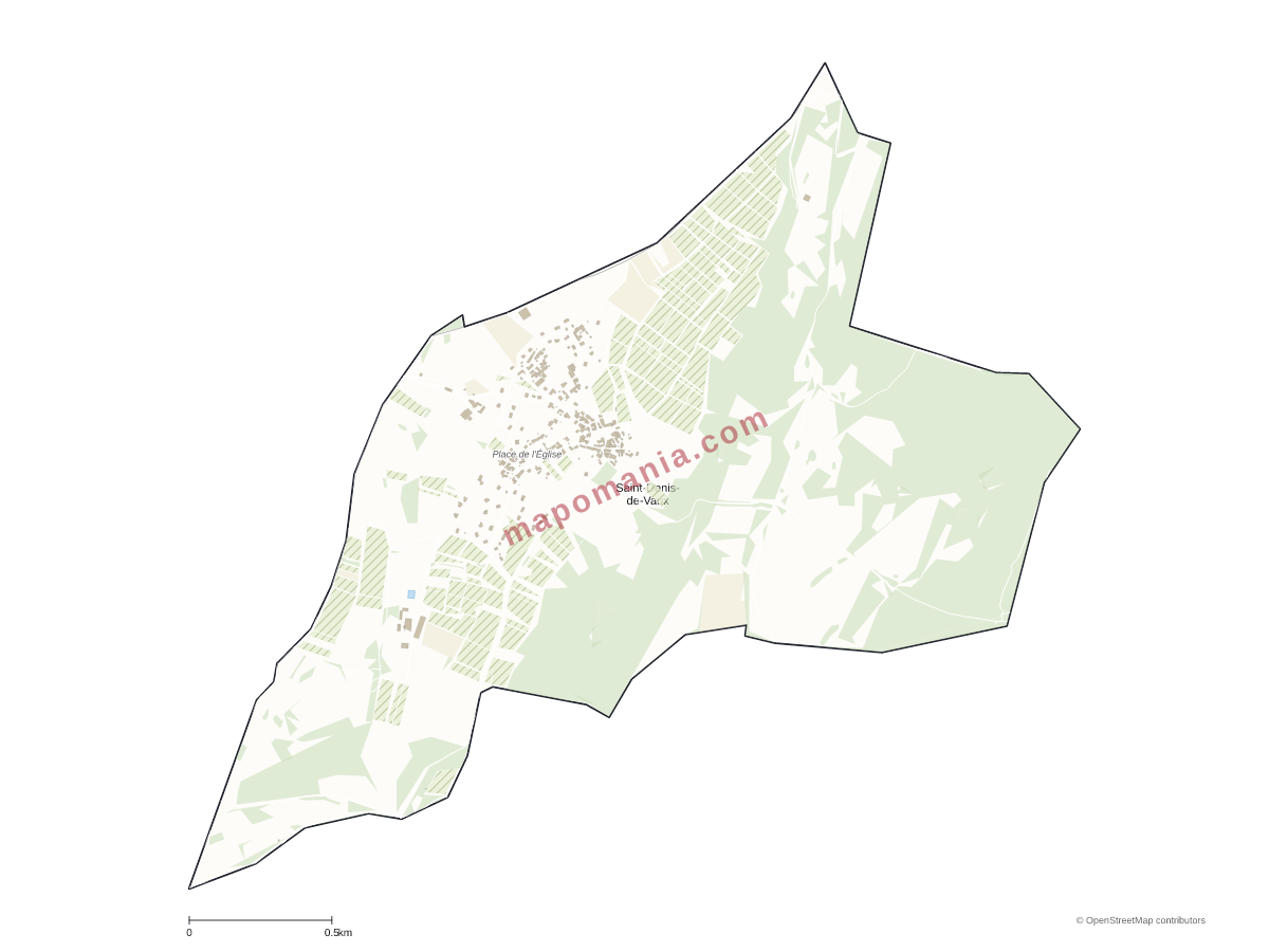 Carte de Saint-Denis-de-Vaux à personnaliser