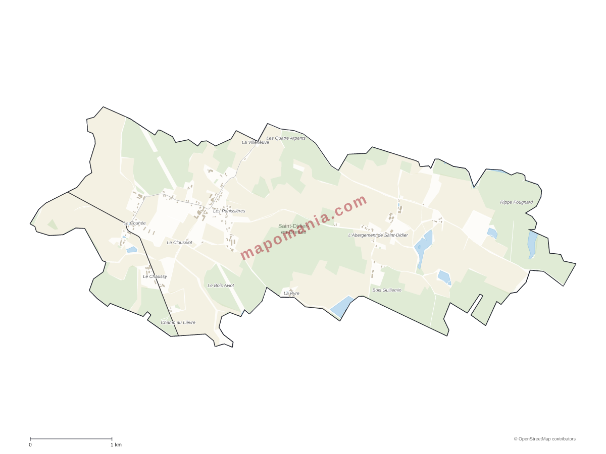 Carte de Saint-Didier-en-Bresse à personnaliser