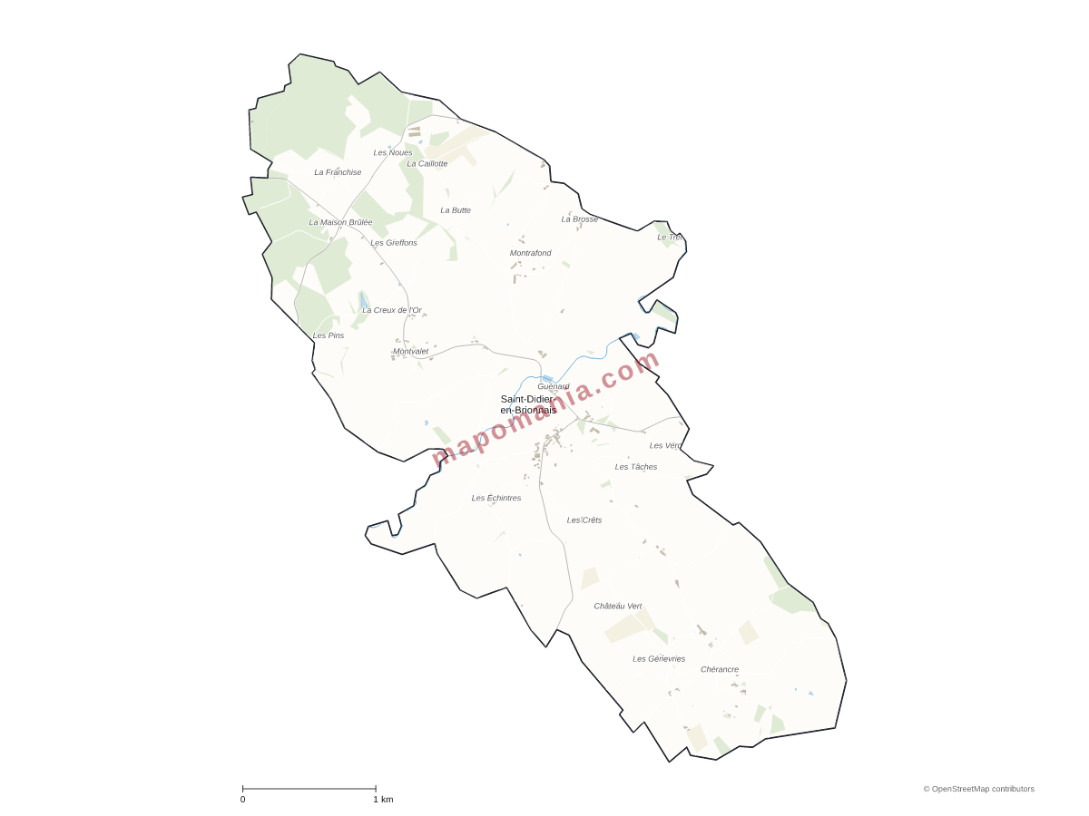 Carte de Saint-Didier-en-Brionnais à personnaliser