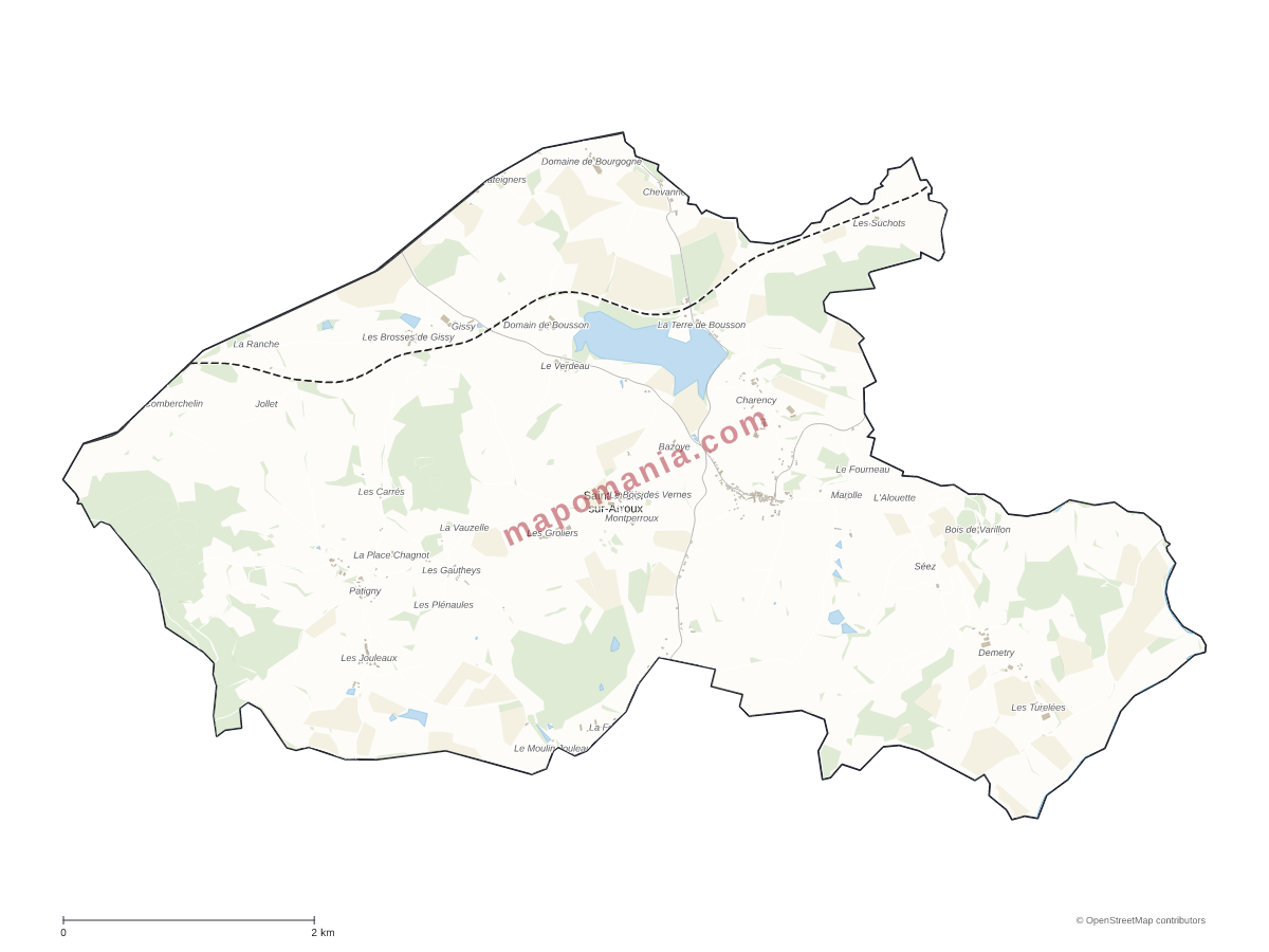 Carte de Saint-Didier-sur-Arroux à personnaliser