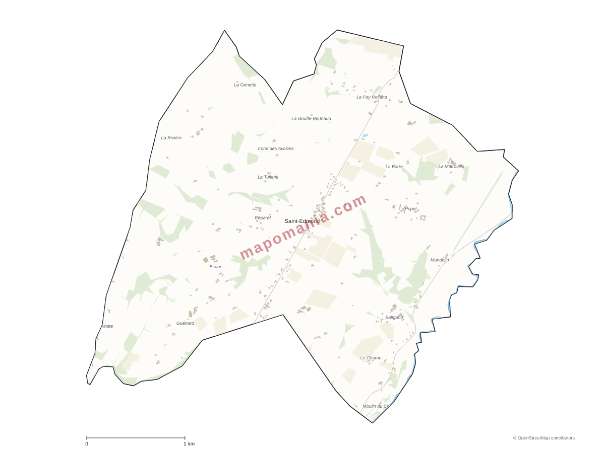 Carte de Saint-Edmond à personnaliser