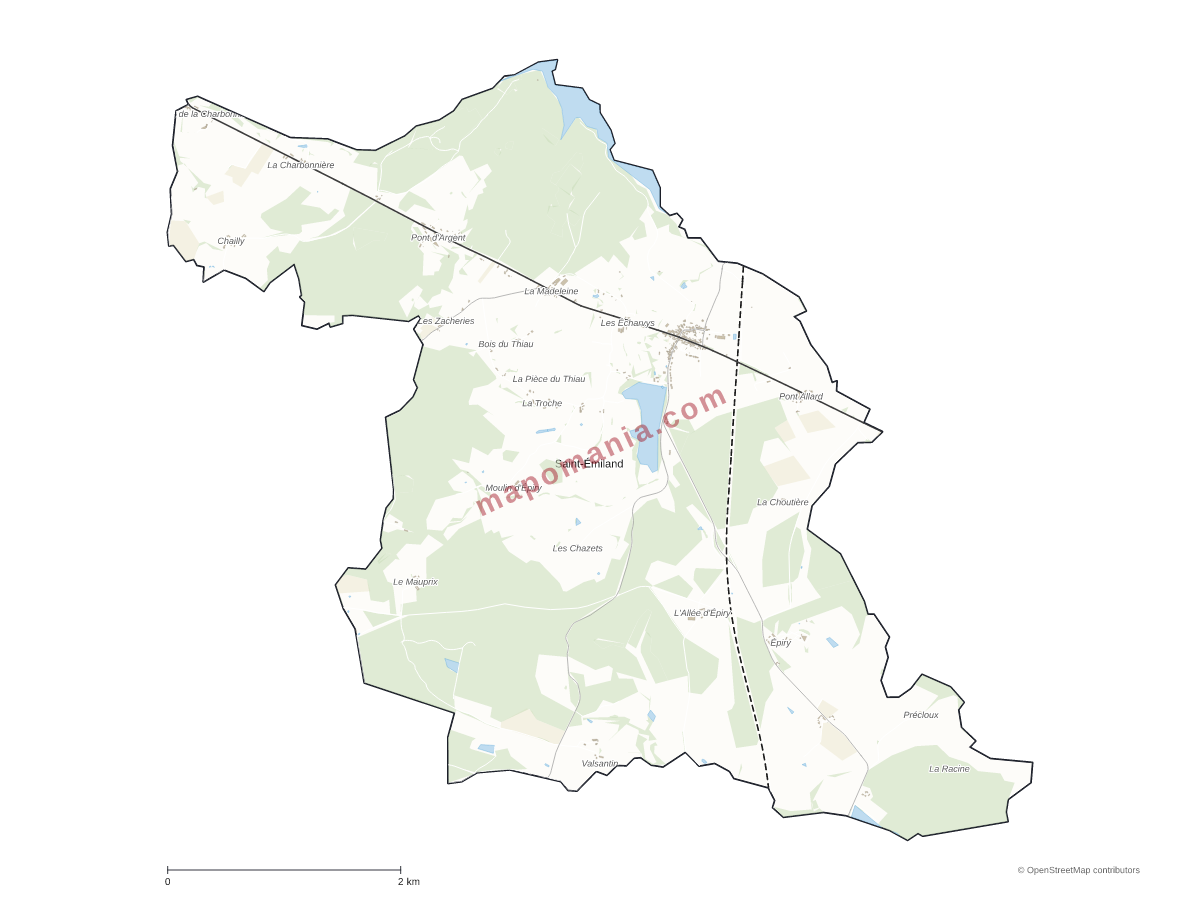 Carte de Saint-Émiland à personnaliser