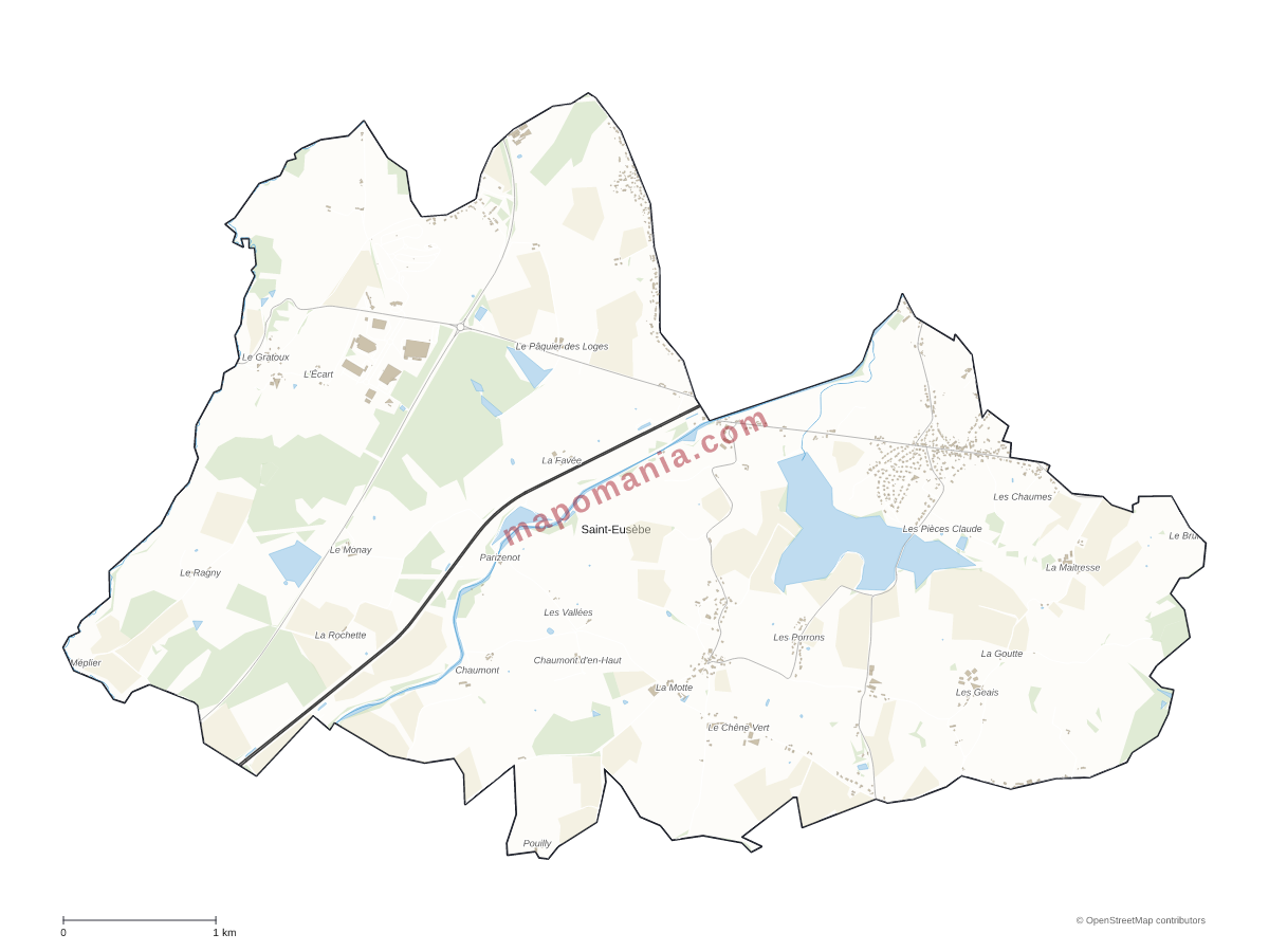 Carte de Saint-Eusèbe à personnaliser