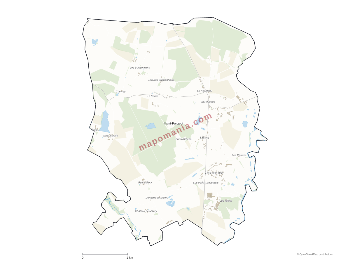 Carte de Saint-Forgeot à personnaliser