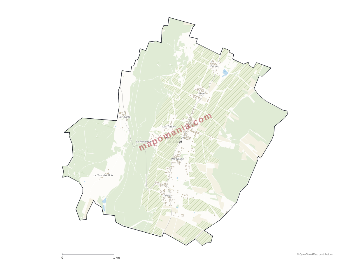 Carte de Saint-Gengoux-de-Scissé à personnaliser