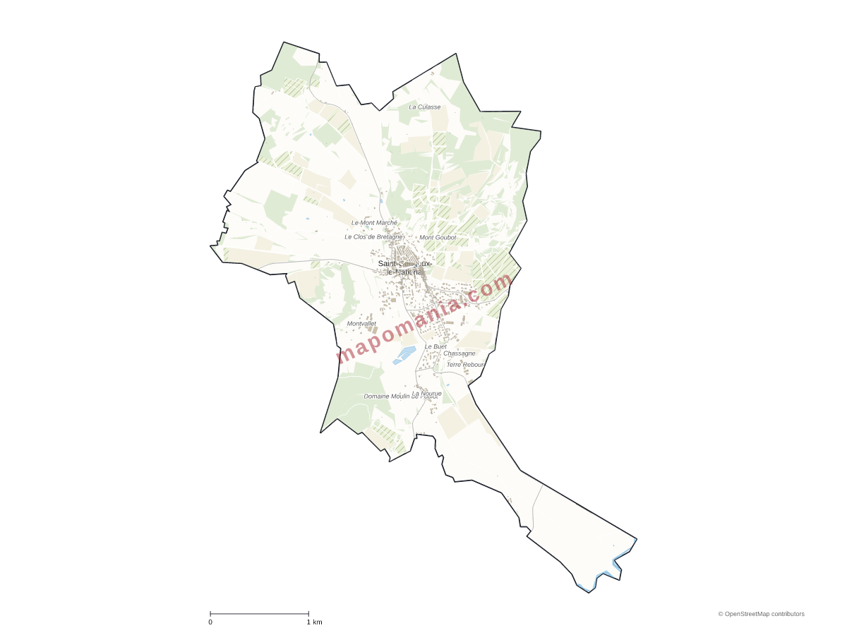 Carte de Saint-Gengoux-le-National à personnaliser