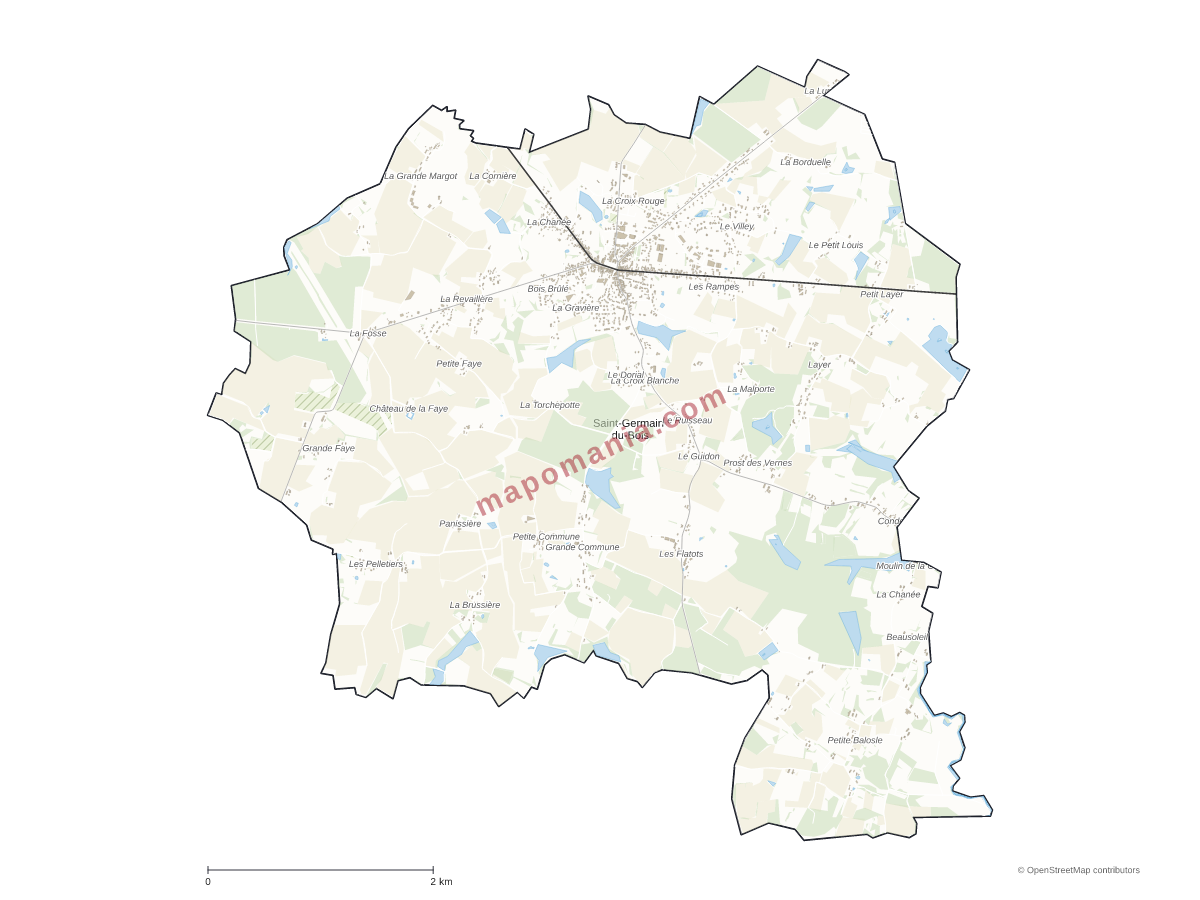 Carte de Saint-Germain-du-Bois à personnaliser
