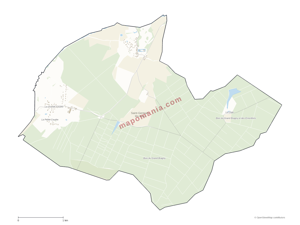 Carte de Saint-Germain-lès-Buxy à personnaliser