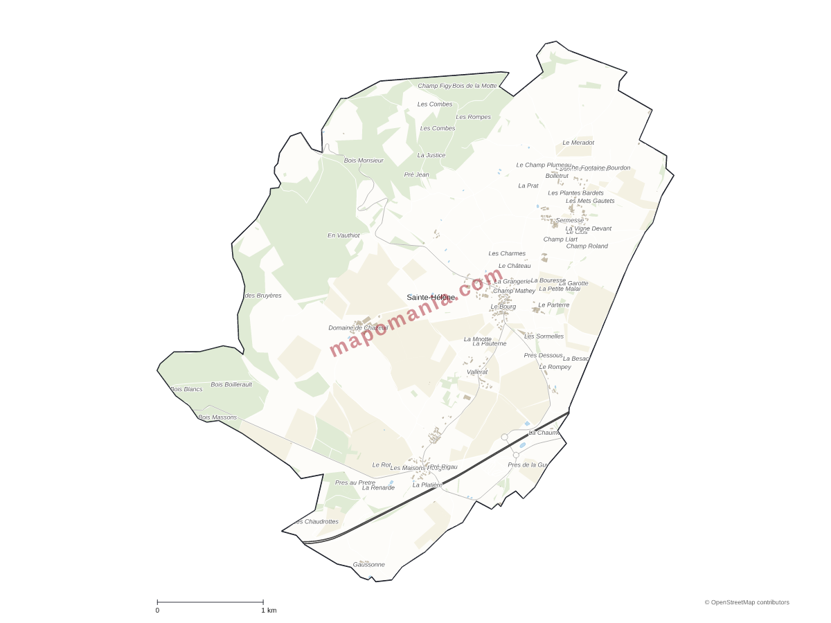 Carte de Sainte-Hélène à personnaliser